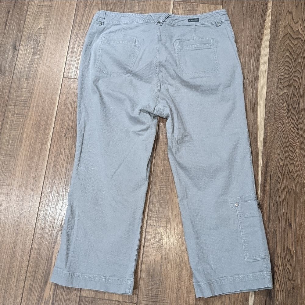 WOOLRICH Women's Gray High-Rise Cropped Cotton Capri Pants. Size 14. - Picture 3 of 4